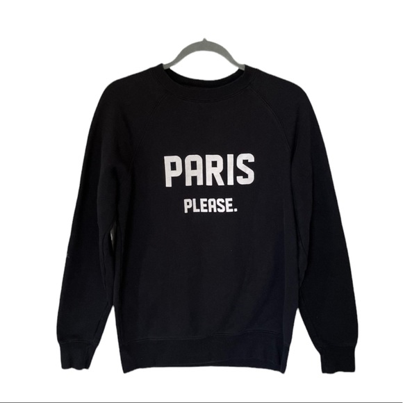 Brunette The Label Sweaters - Brunette the label XS/S Paris Please black white sweater pullover long sleeve